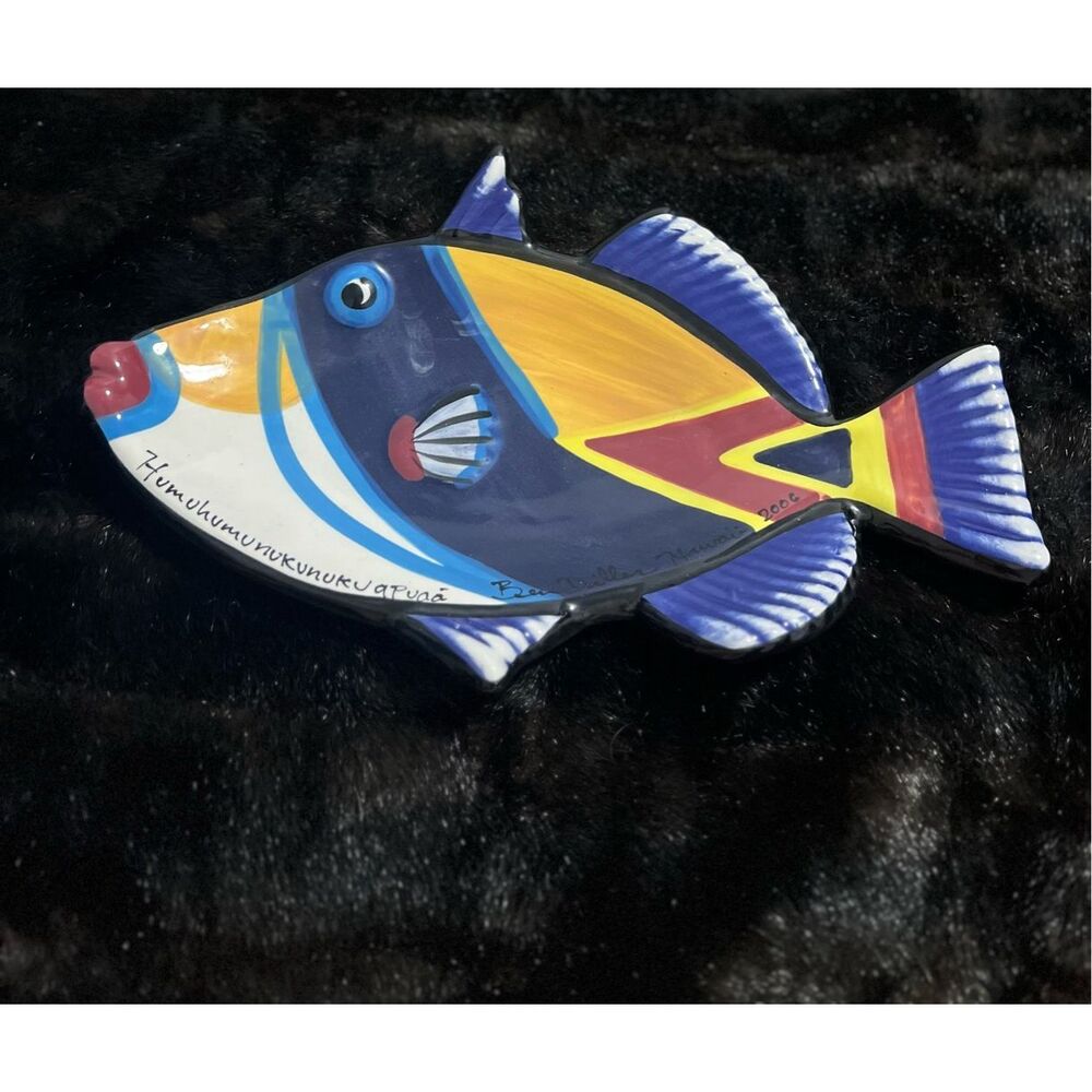 Ben Diller Reef Triggerfish Bowl, 2006 Ben Diller Hawaiian Pottery